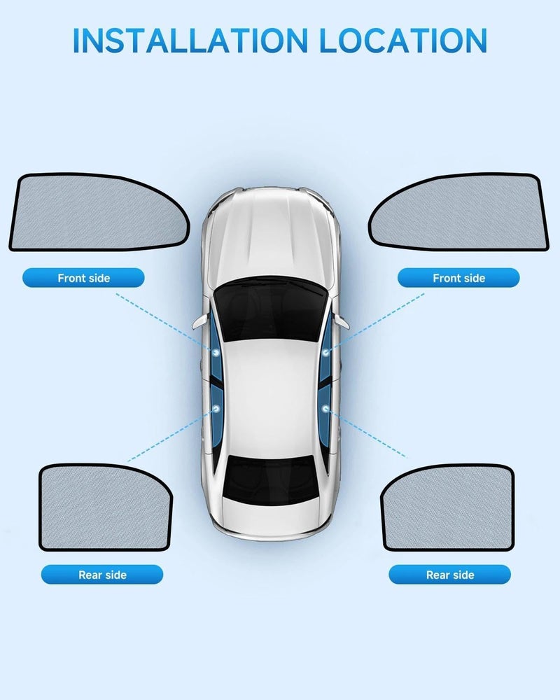 RSACET Car Window Shades for Toyota-Camry(2018-2024),4 Pack Car Window Cover for Baby Sun Shade Blocker Breathable Mesh,Reduce UV Rays & Heat Insulation Privacy Protection for Camping, Travel, Sleep - Image 2